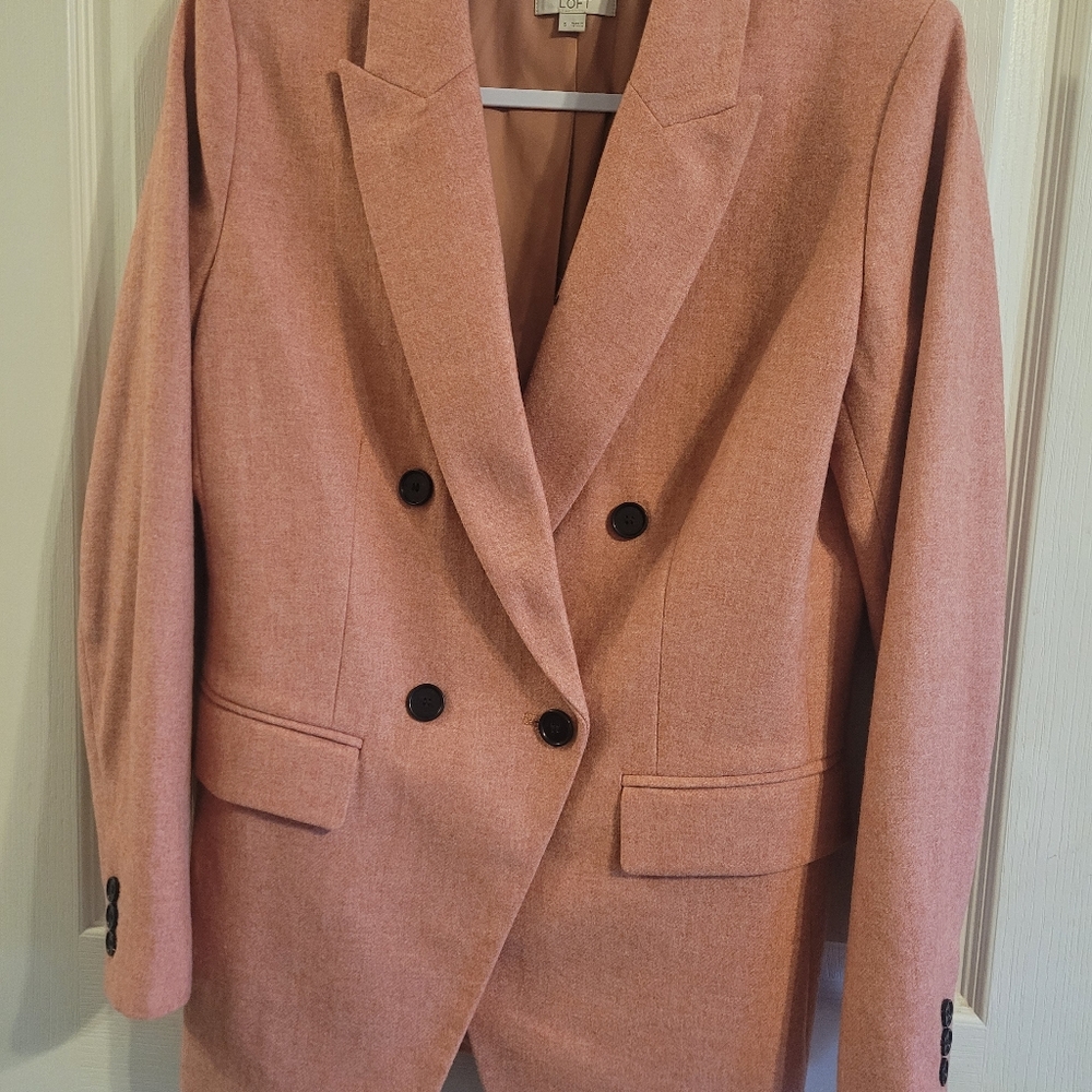 Loft Pink Double Breasted Blazer NWOT